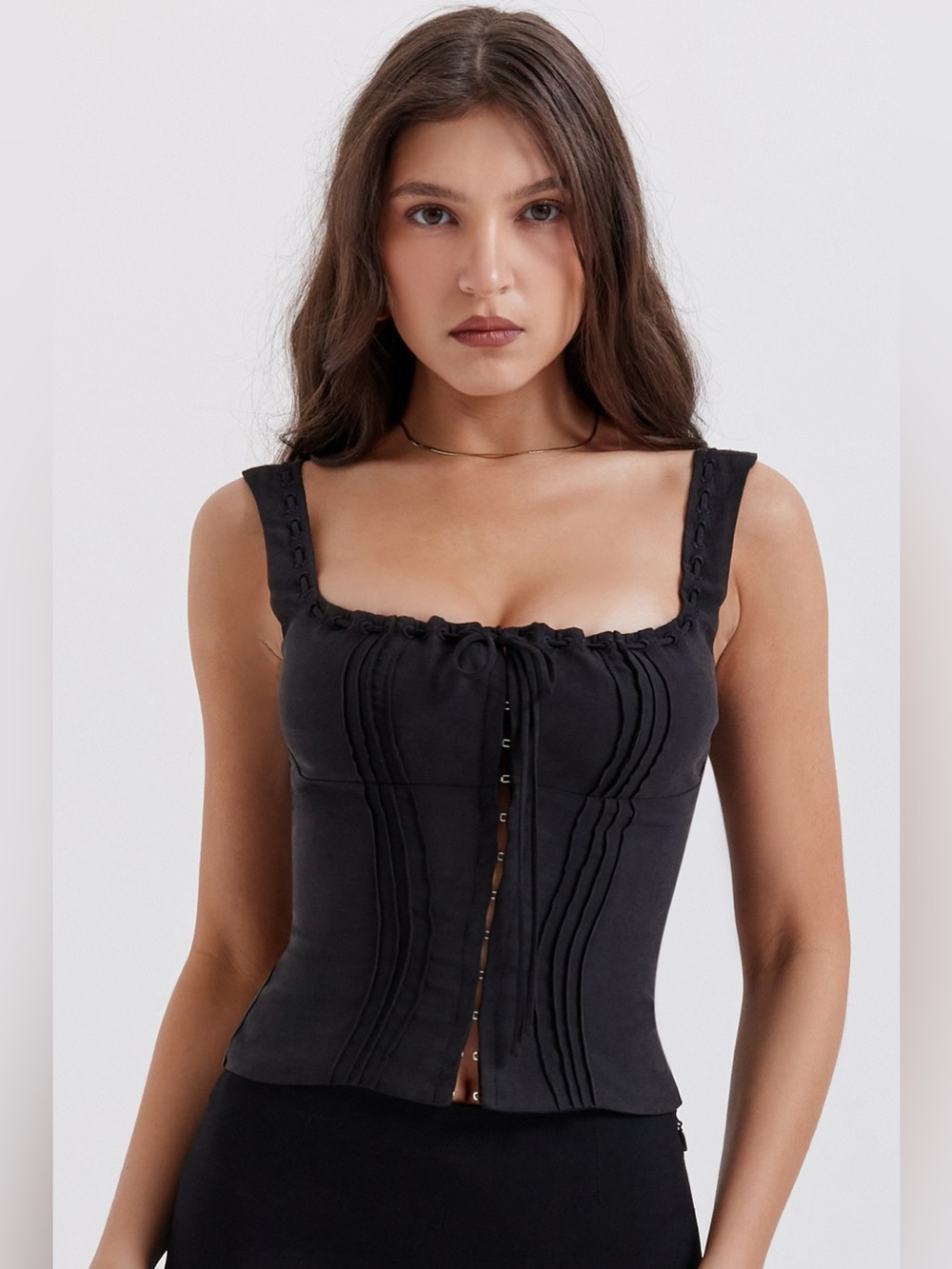 NWT. House of CB. Chicca Corset Top. Black. Size XS.